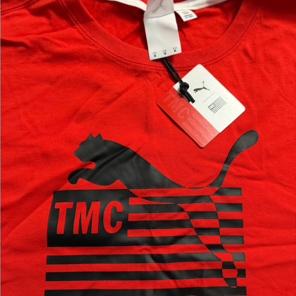 Puma Red Graphic Tee with Black Logo